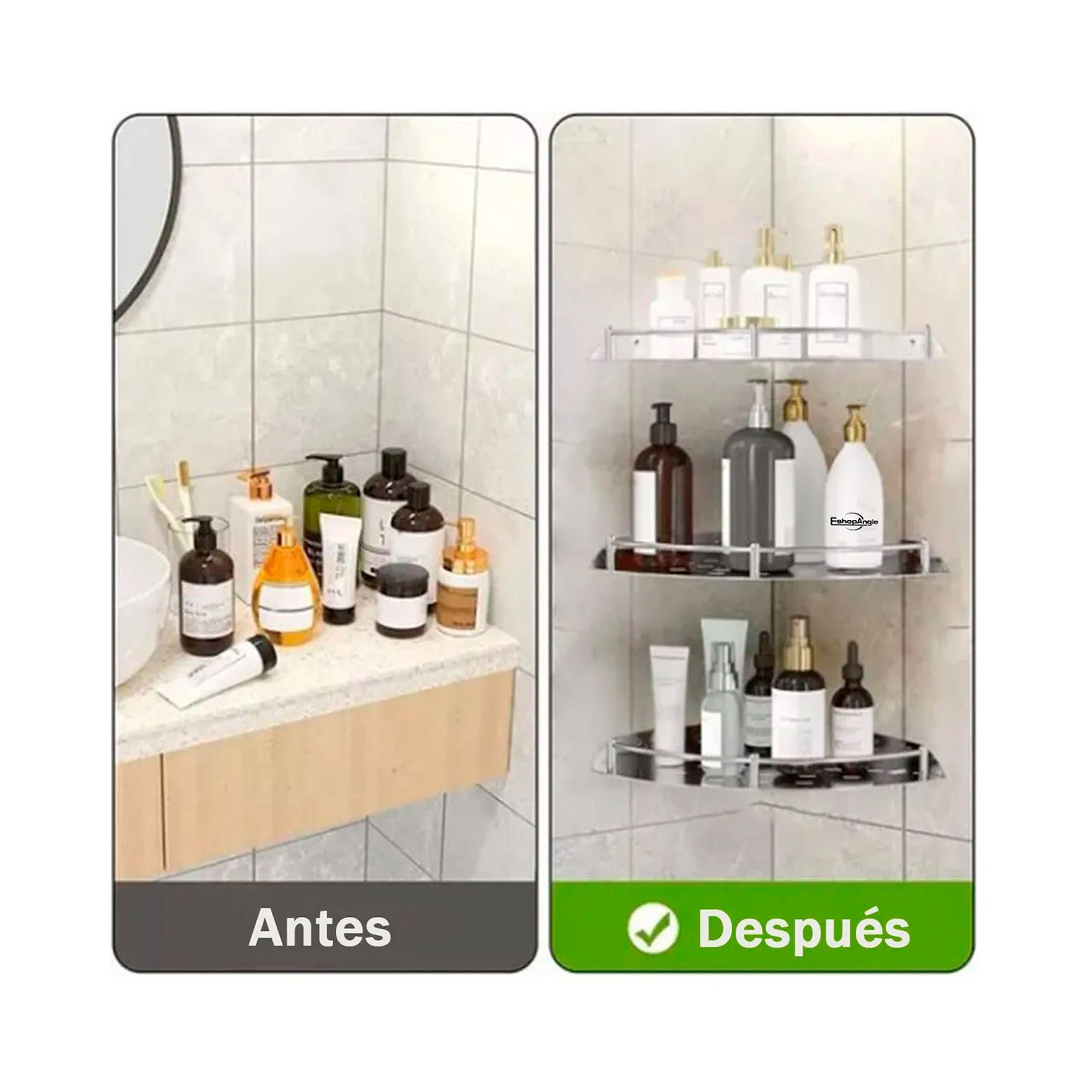 Set 4 Organizador Esquinero Ducha Acero Inoxidable Repisa-5