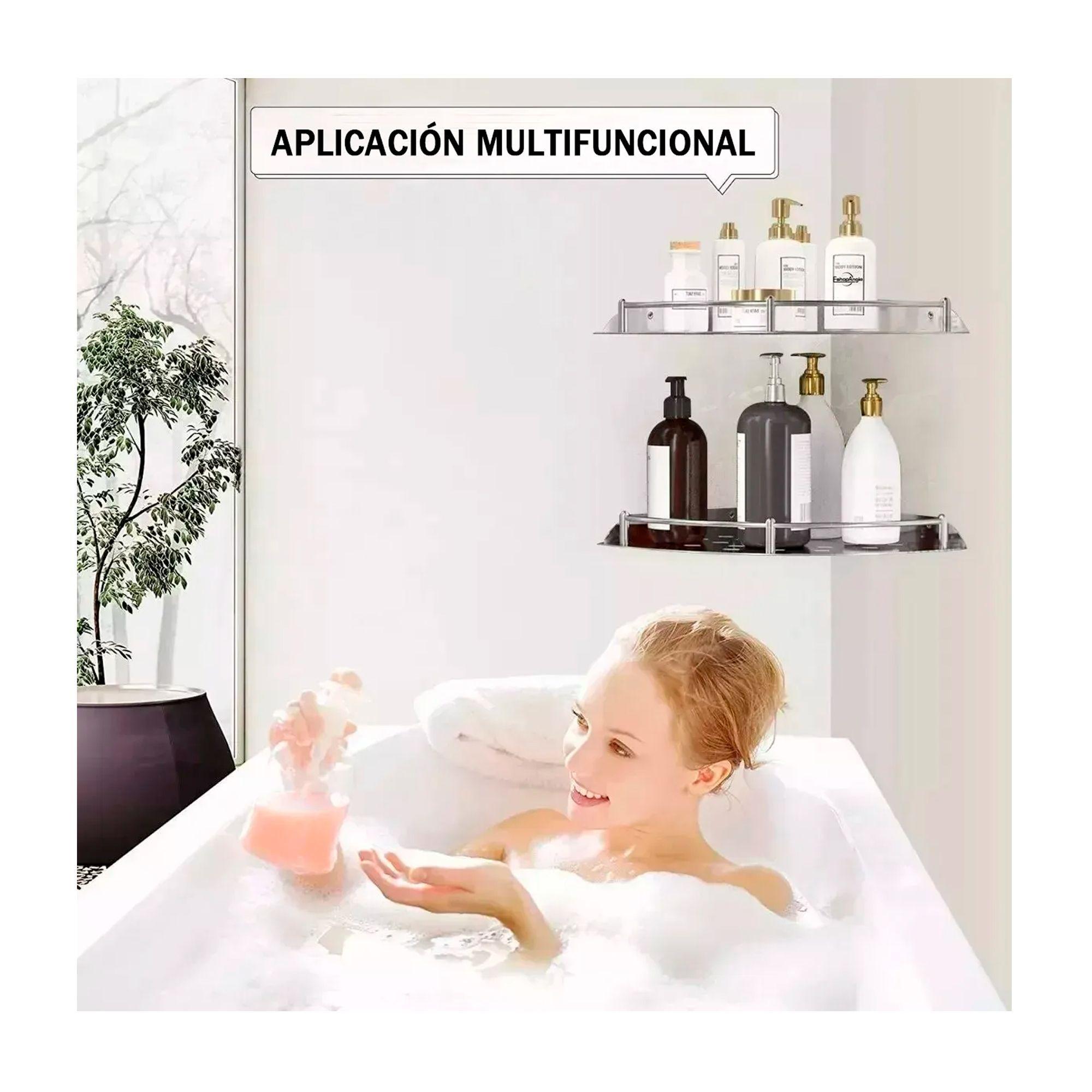 Set 4 Organizador Esquinero Ducha Acero Inoxidable Repisa-6