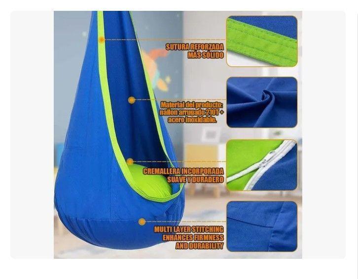 Columpio Sensorial Hamaca Niños Interior Y Exterio Con Cojín-3