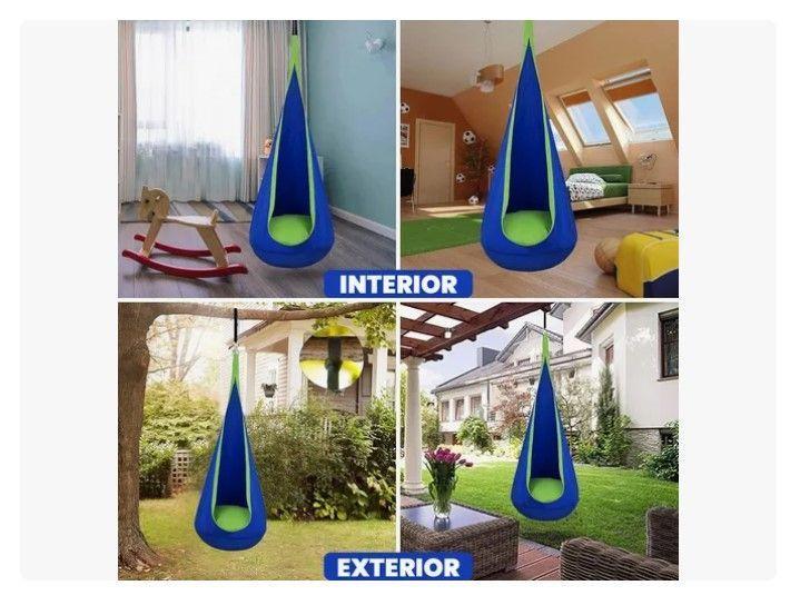 Columpio Sensorial Hamaca Niños Interior Y Exterio Con Cojín-4