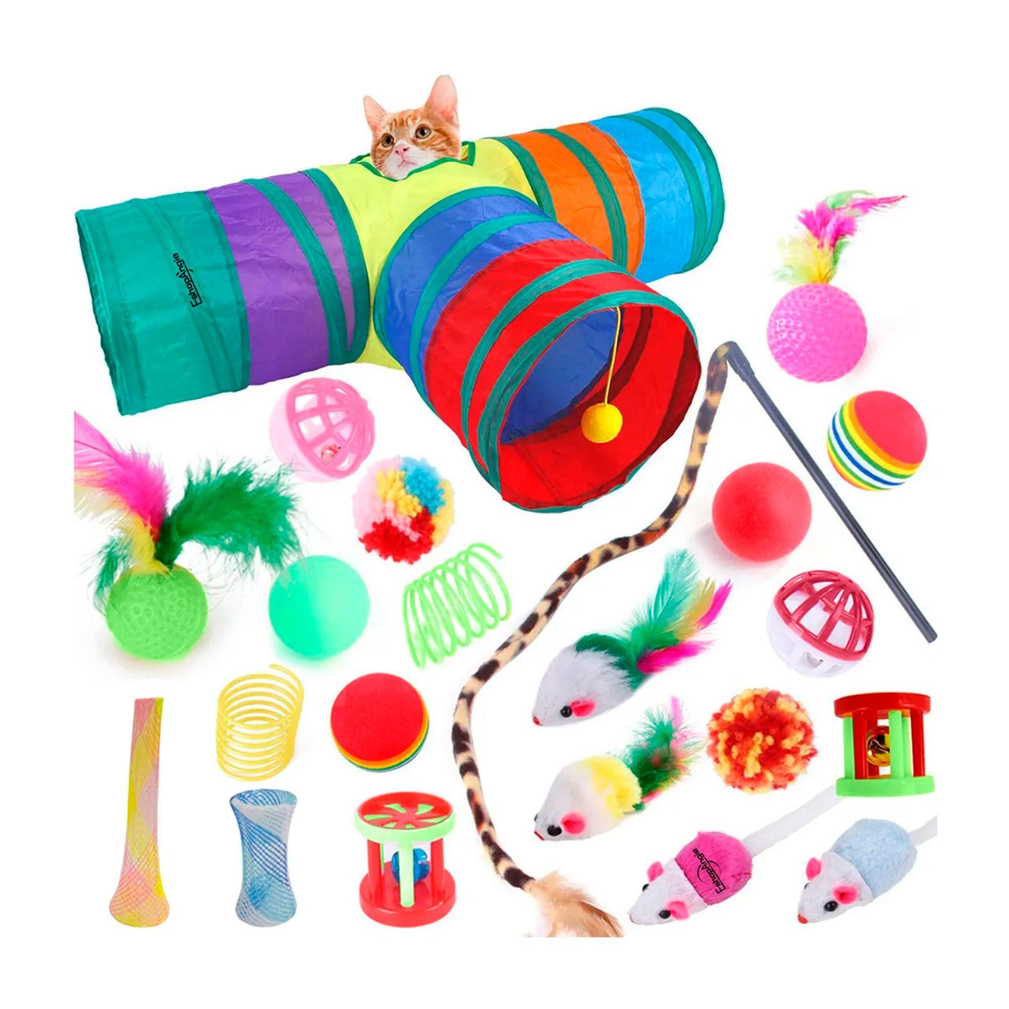 Túnel Plegable Gato 3 Vías 20 Pzs Juguetes Mascota -3