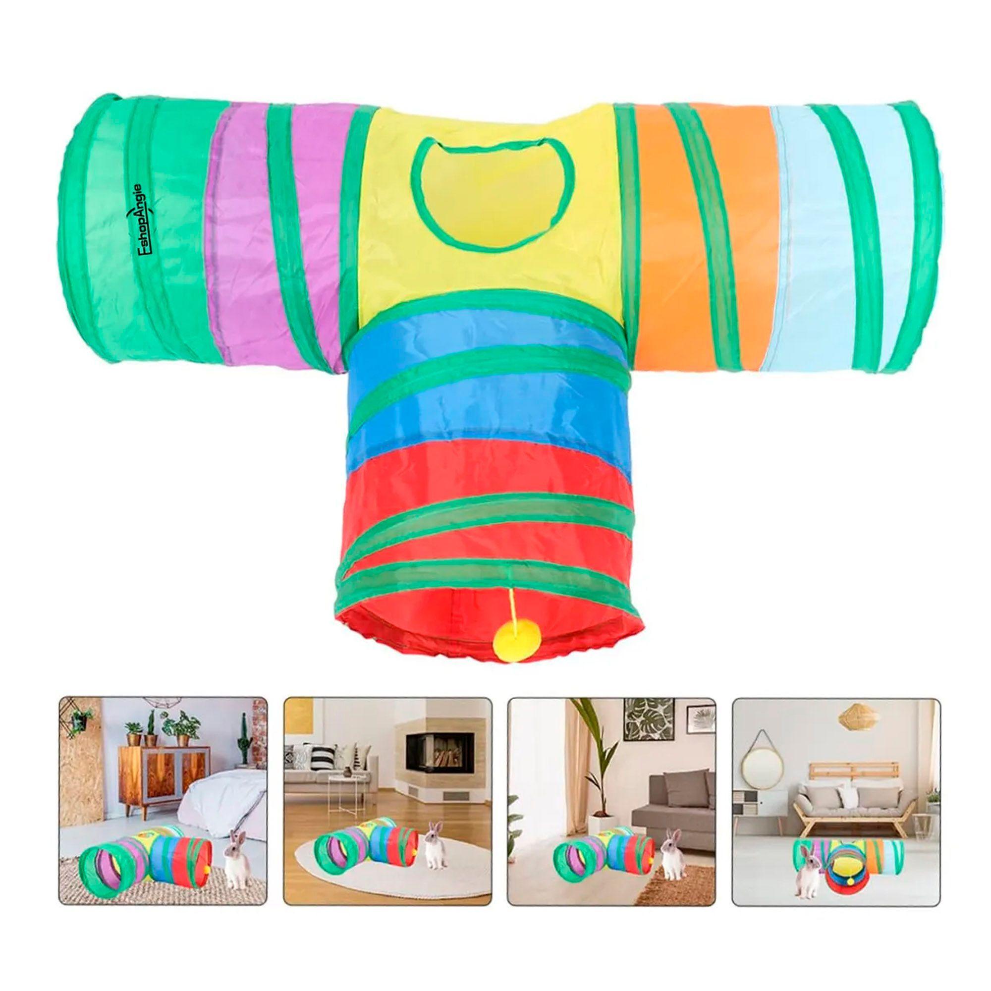 Túnel Plegable Gato 3 Vías 20 Pzs Juguetes Mascota -4