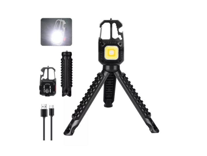 Linterna Mini Llavero Recargable Portátil + Trípode-2