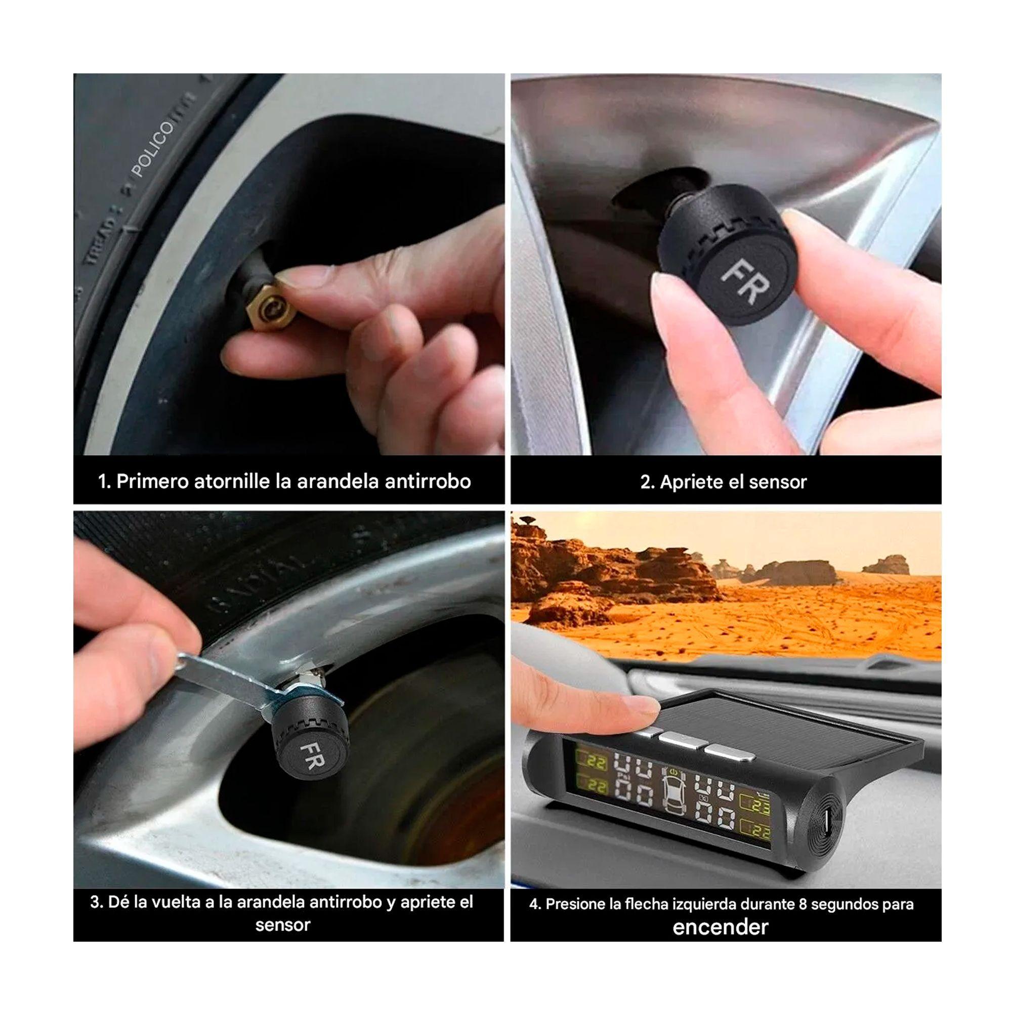 Sistema Monitoreo Presión Neumáticos Auto Tpms Solar-3