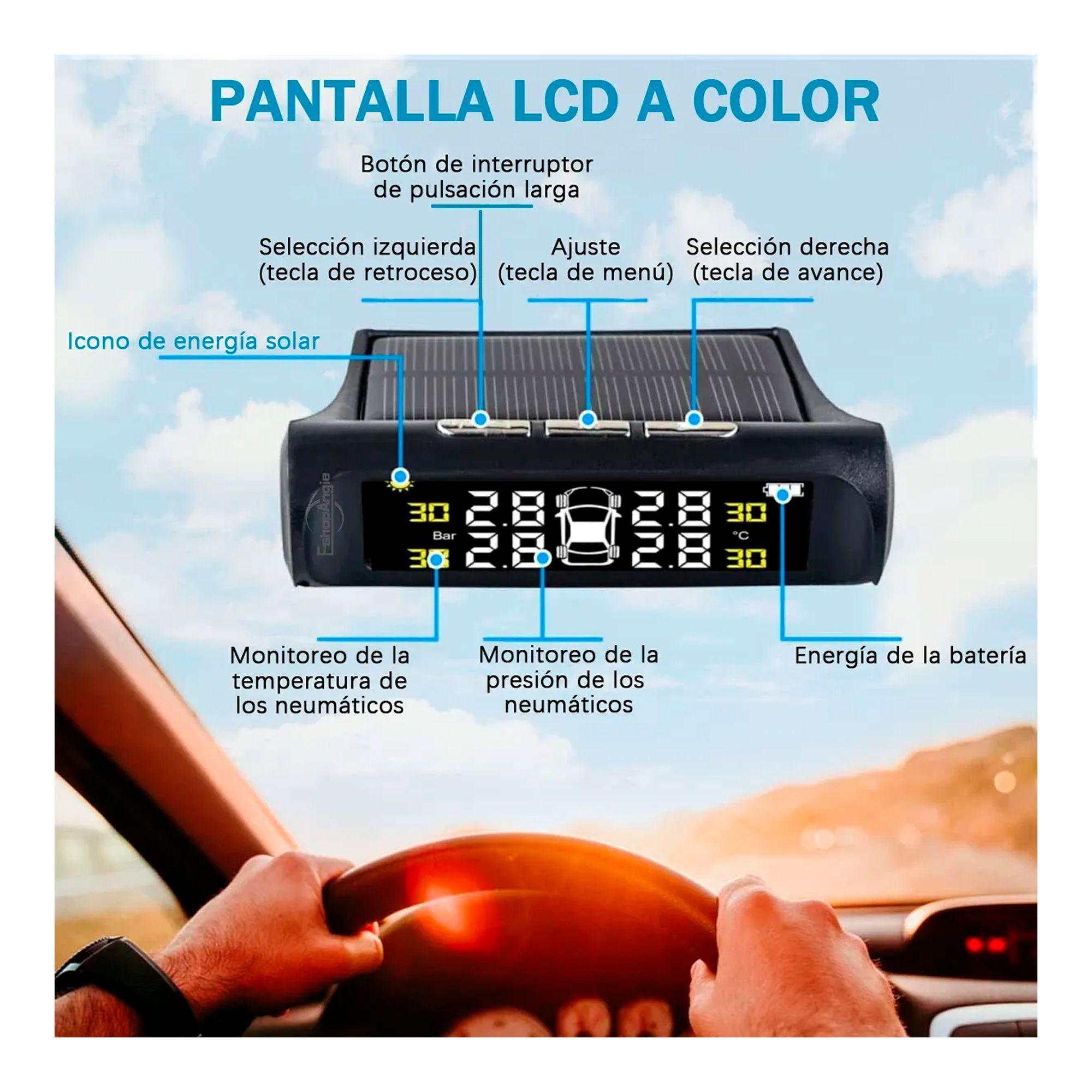 Sistema Monitoreo Presión Neumáticos Auto Tpms Solar-4
