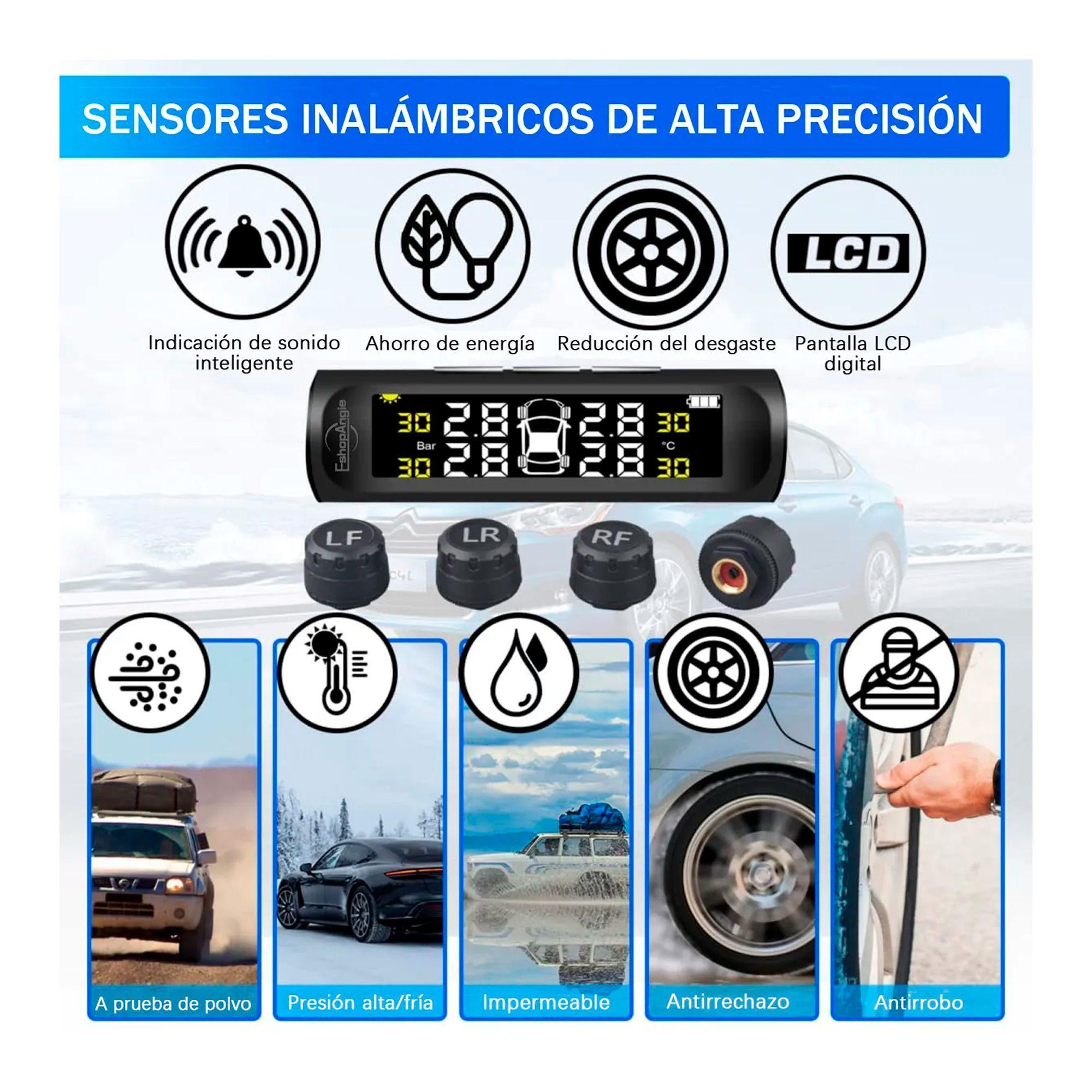 Sistema Monitoreo Presión Neumáticos Auto Tpms Solar-6
