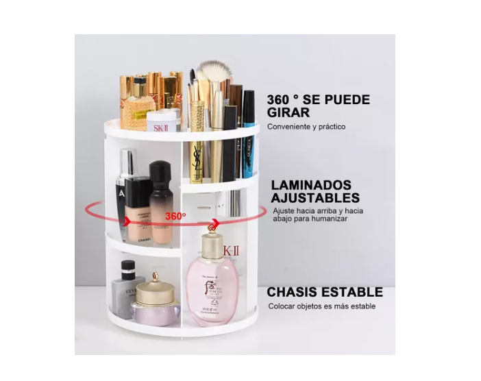 Organizador De Maquillaje Cosmetiquero Giratorio 360 Grados-2