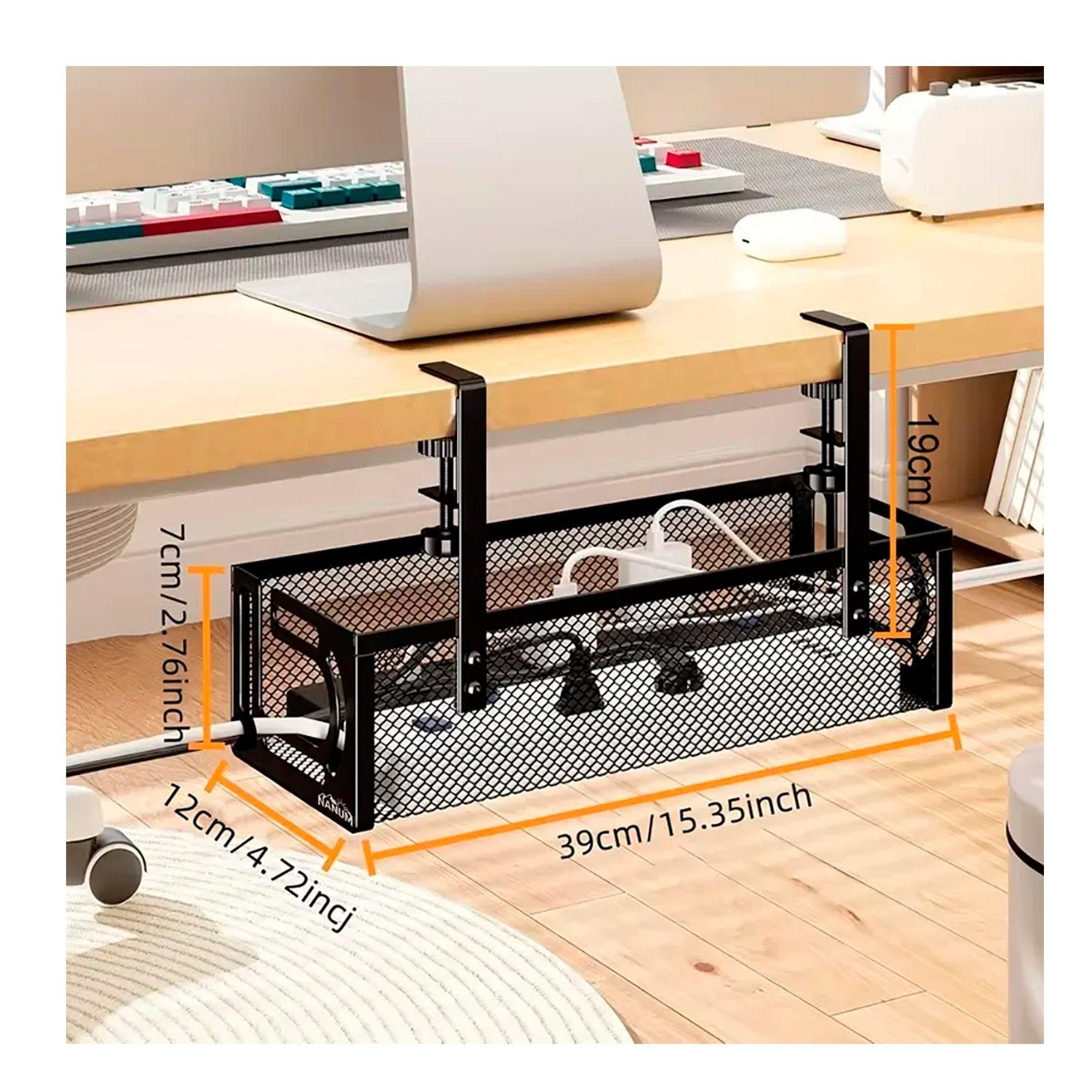 Organizador De Cables Escritorio Bandeja Rejilla Sin Taladro-7
