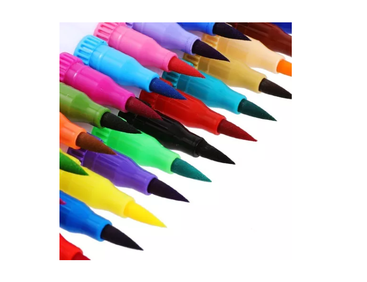 60 Marcadores De Doble Punta Tipo Pincel Colores-4