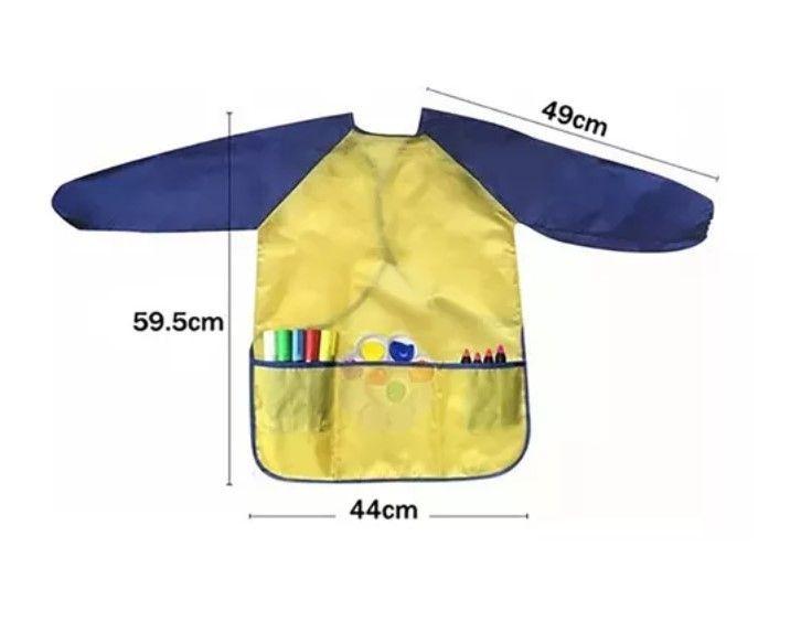 Babero Delantal Pechera Niño Niña Manga Larga Impermeable-3