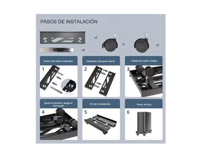 Base/soporte De Cpu Expandible Retráctil Con Ruedas Y Freno-6