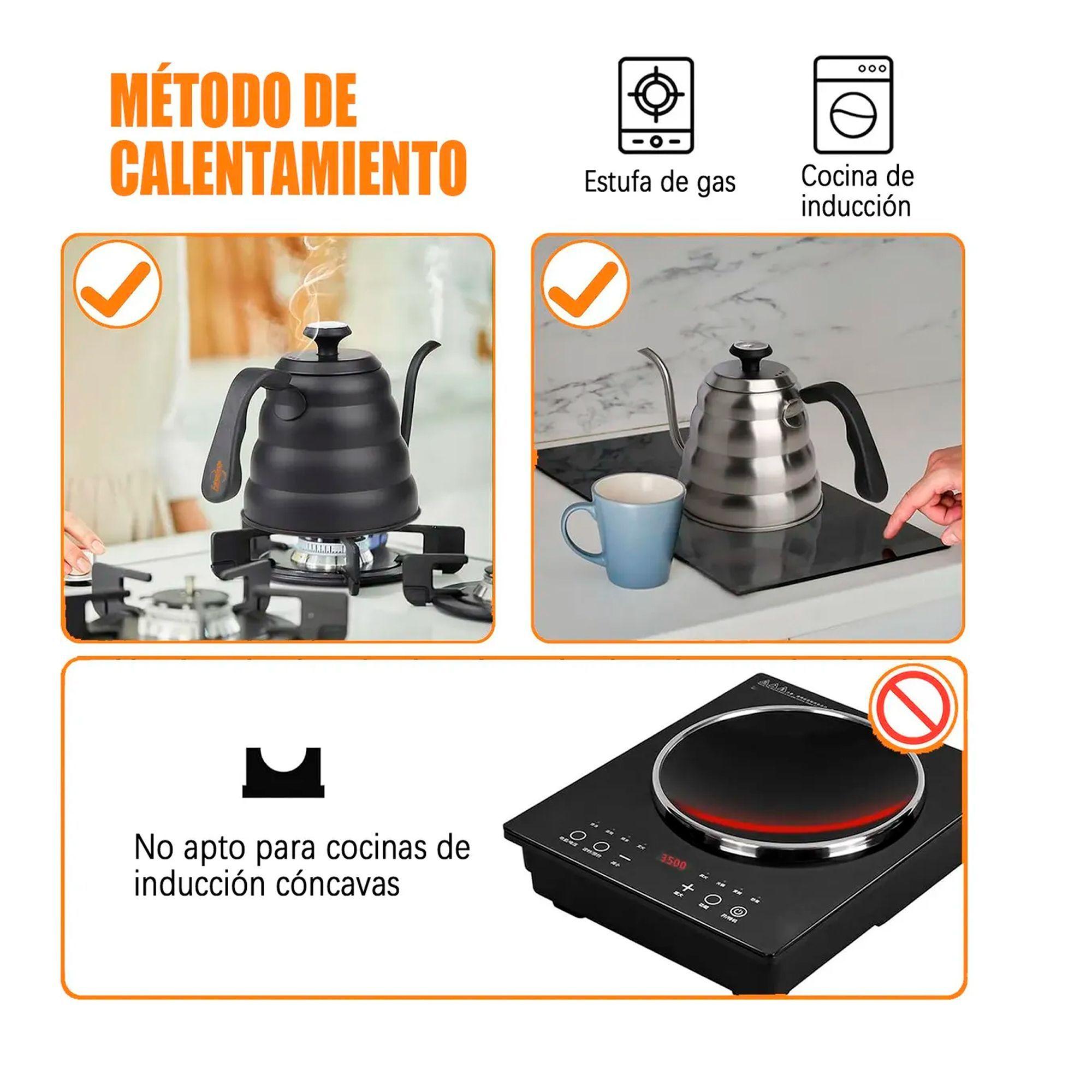 Tetera Cuello De Cisne Con Termometro Cafe Te Hervidor 1 2l-4