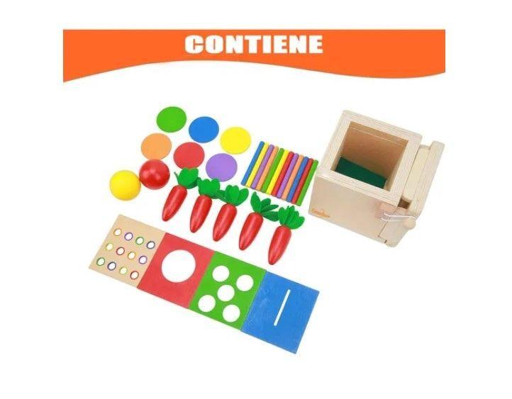 Juguete De Madera Cubo Encaje Didáctico 4en1 Montesori Niños-4