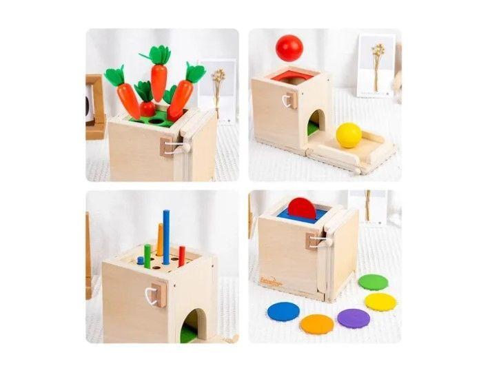 Juguete De Madera Cubo Encaje Didáctico 4en1 Montesori Niños-5