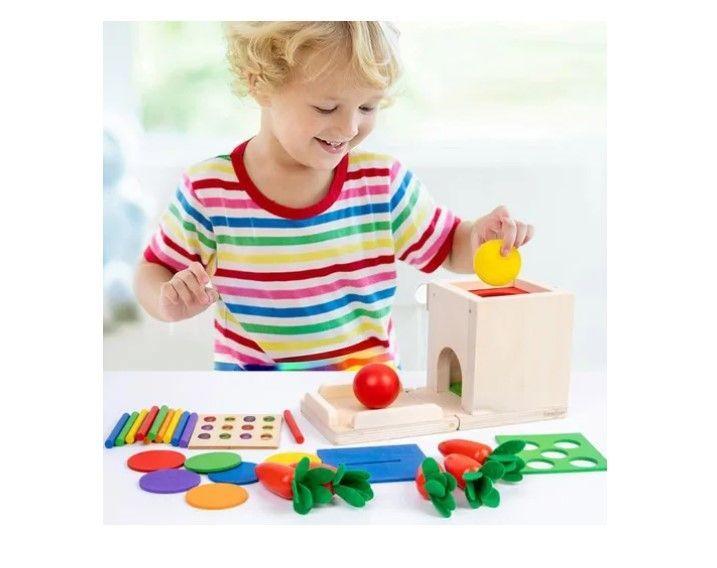 Juguete De Madera Cubo Encaje Didáctico 4en1 Montesori Niños-6