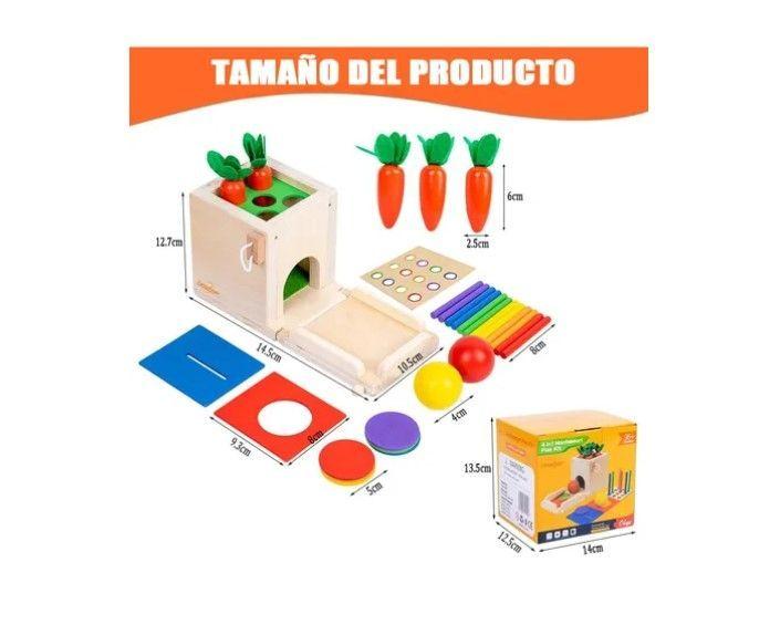 Juguete De Madera Cubo Encaje Didáctico 4en1 Montesori Niños-7