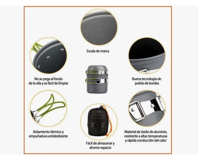 Set Ollas Kit Camping 5 Piezas Ultraligero-3