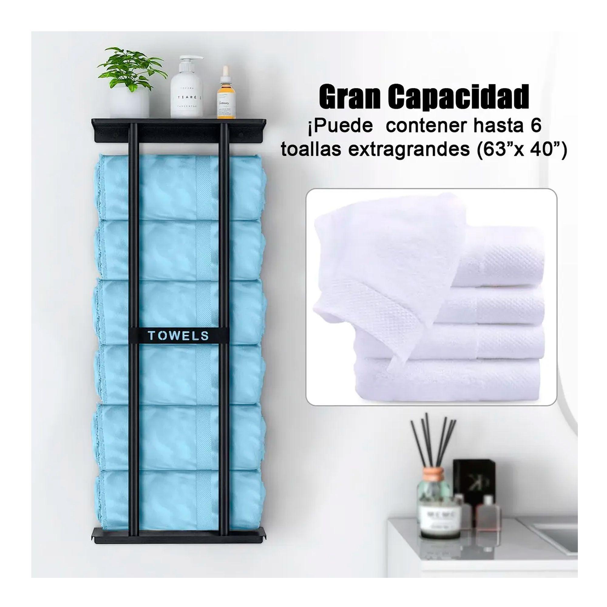 Repisa Con Porta Toallas Estante Toallero Ba o Estanteria-3