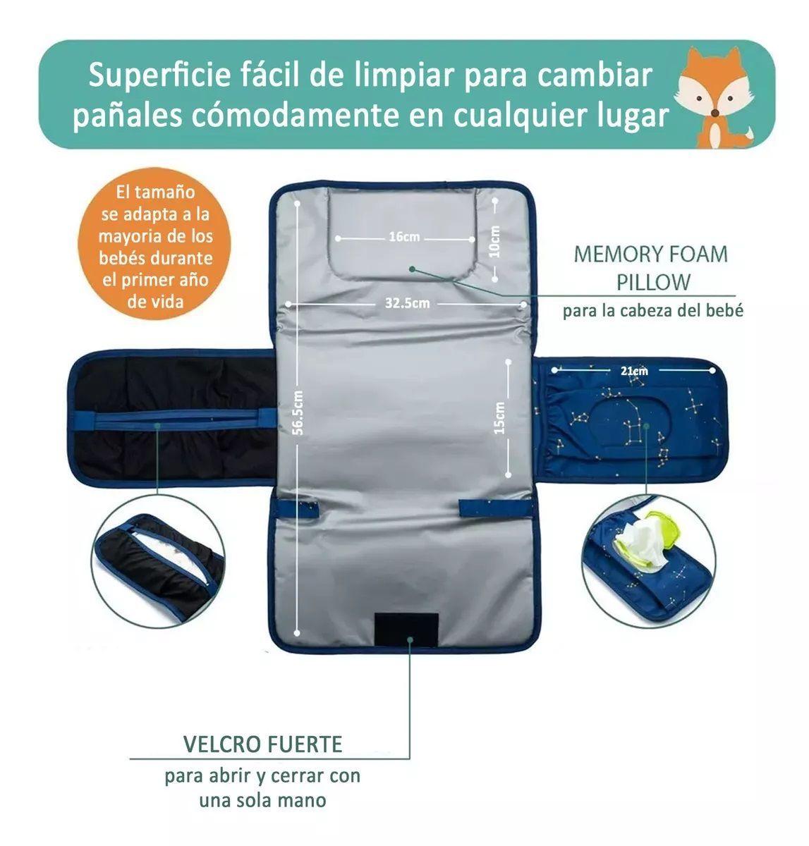 Mudador Cambiador Plegable Y Portátil Para Cambiar Pañales-3