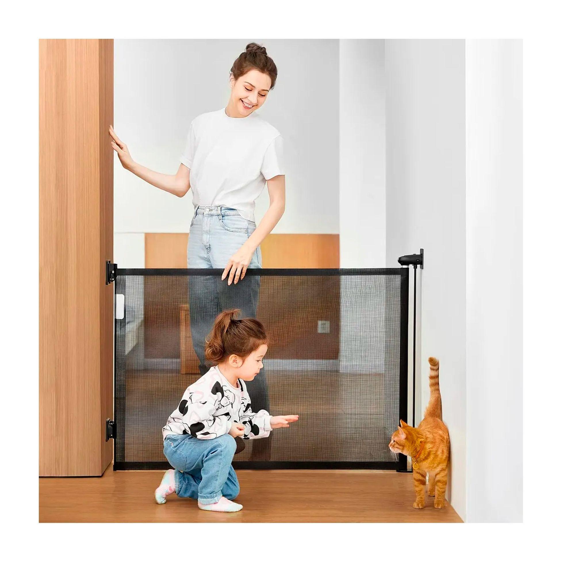 Baranda Reja Puerta Seguridad Retráctil Para Bebe Y Mascotas-2