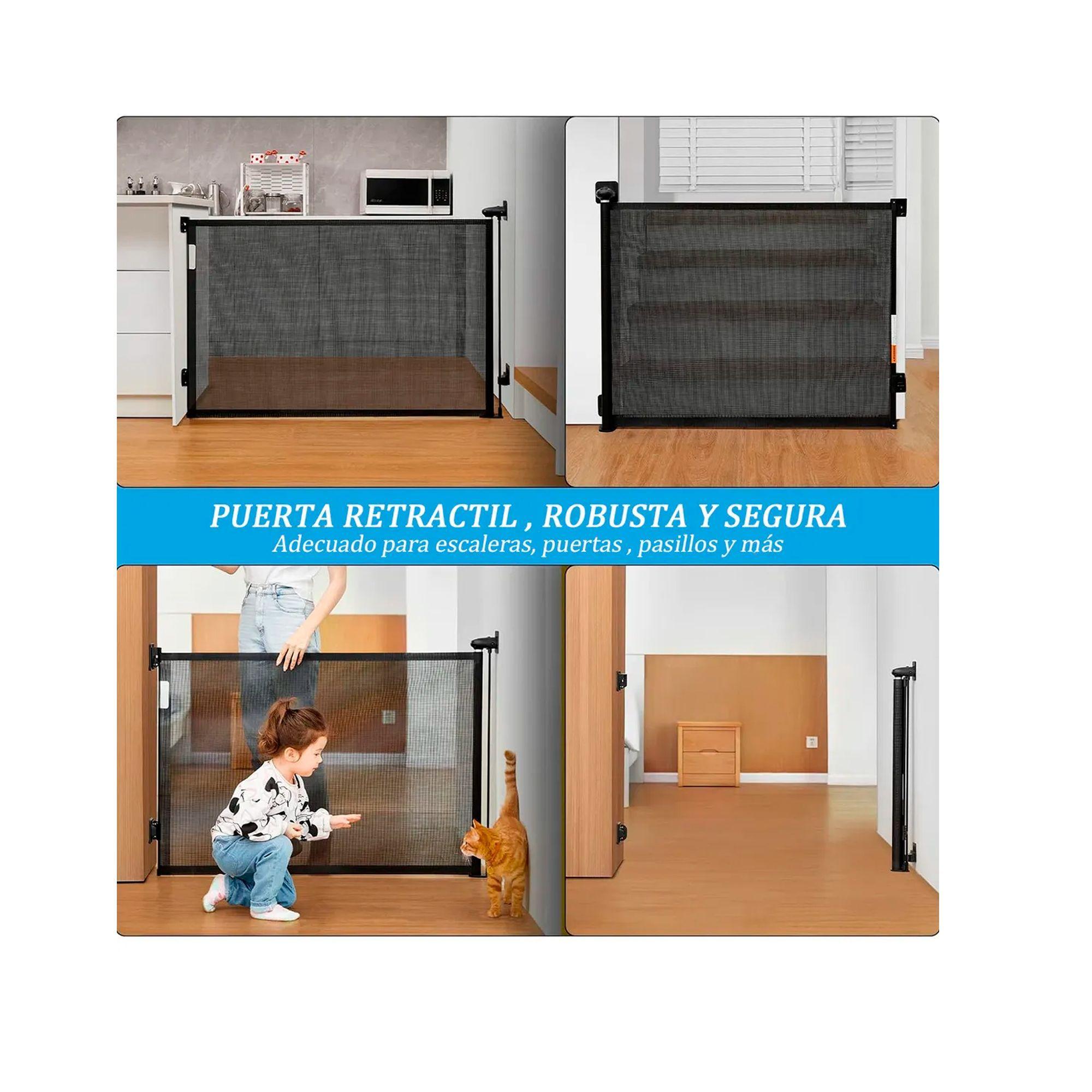 Baranda Reja Puerta Seguridad Retráctil Para Bebe Y Mascotas-3