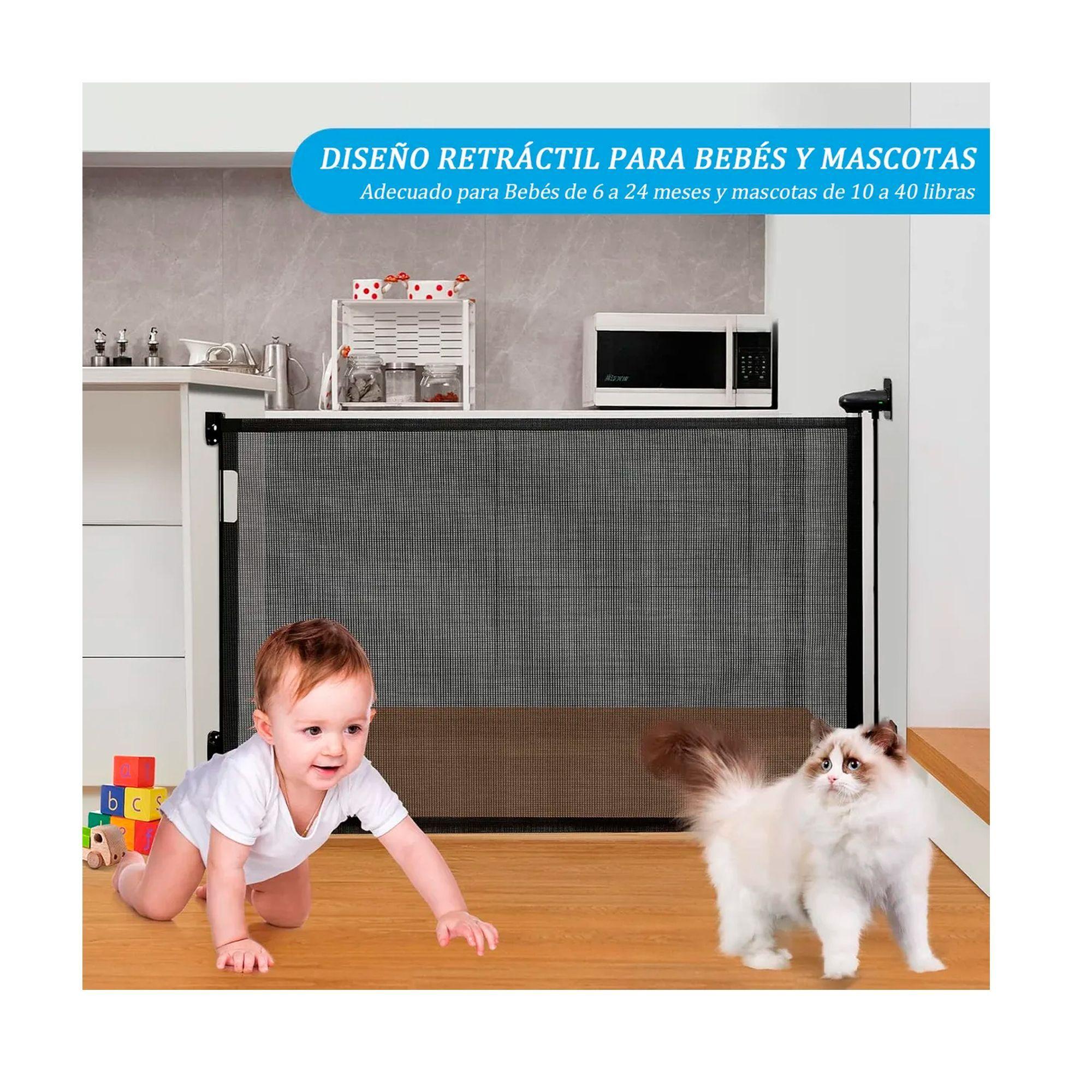 Baranda Reja Puerta Seguridad Retráctil Para Bebe Y Mascotas-6