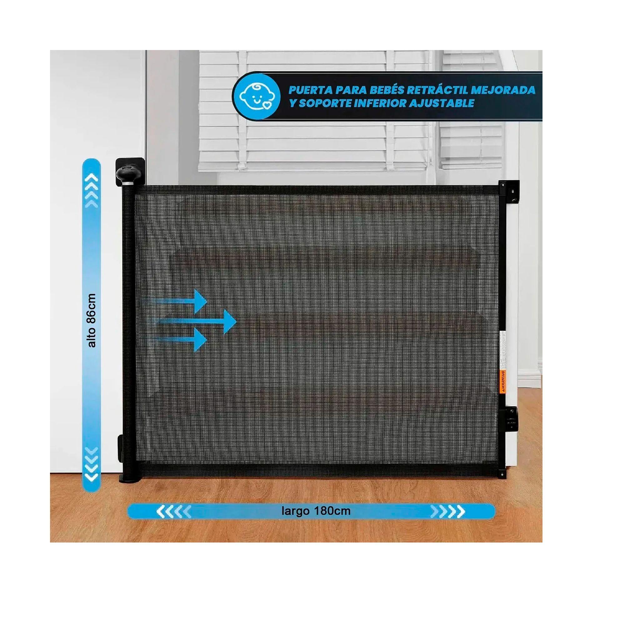 Baranda Reja Puerta Seguridad Retráctil Para Bebe Y Mascotas-7