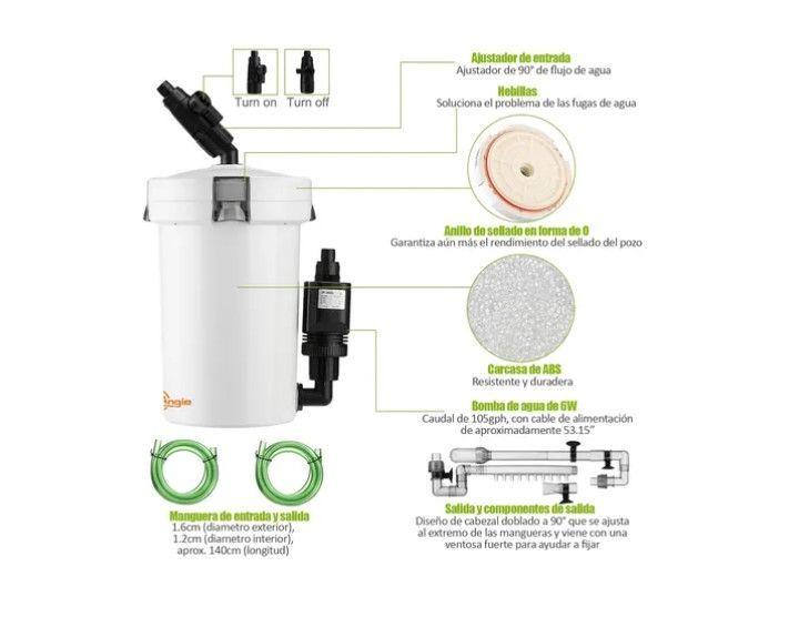 Filtro Canister Hw-603b 400 L/h Para Acuarios 220v-2