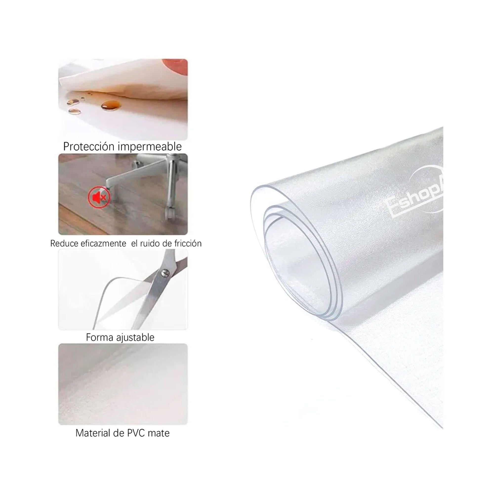Alfombrilla Tapete Protector Para Silla De Oficina Piso Pvc 1.2 M 75 Cm Transparente Texturizado-3