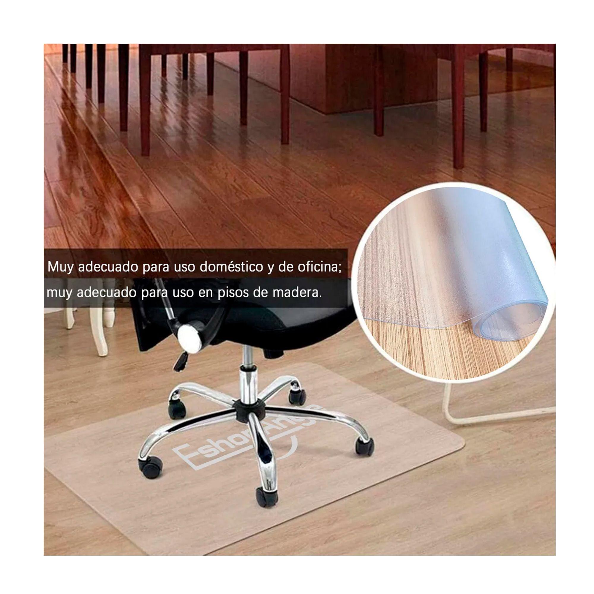 Alfombrilla Tapete Protector Para Silla De Oficina Piso Pvc 1.2 M 75 Cm Transparente Texturizado-4