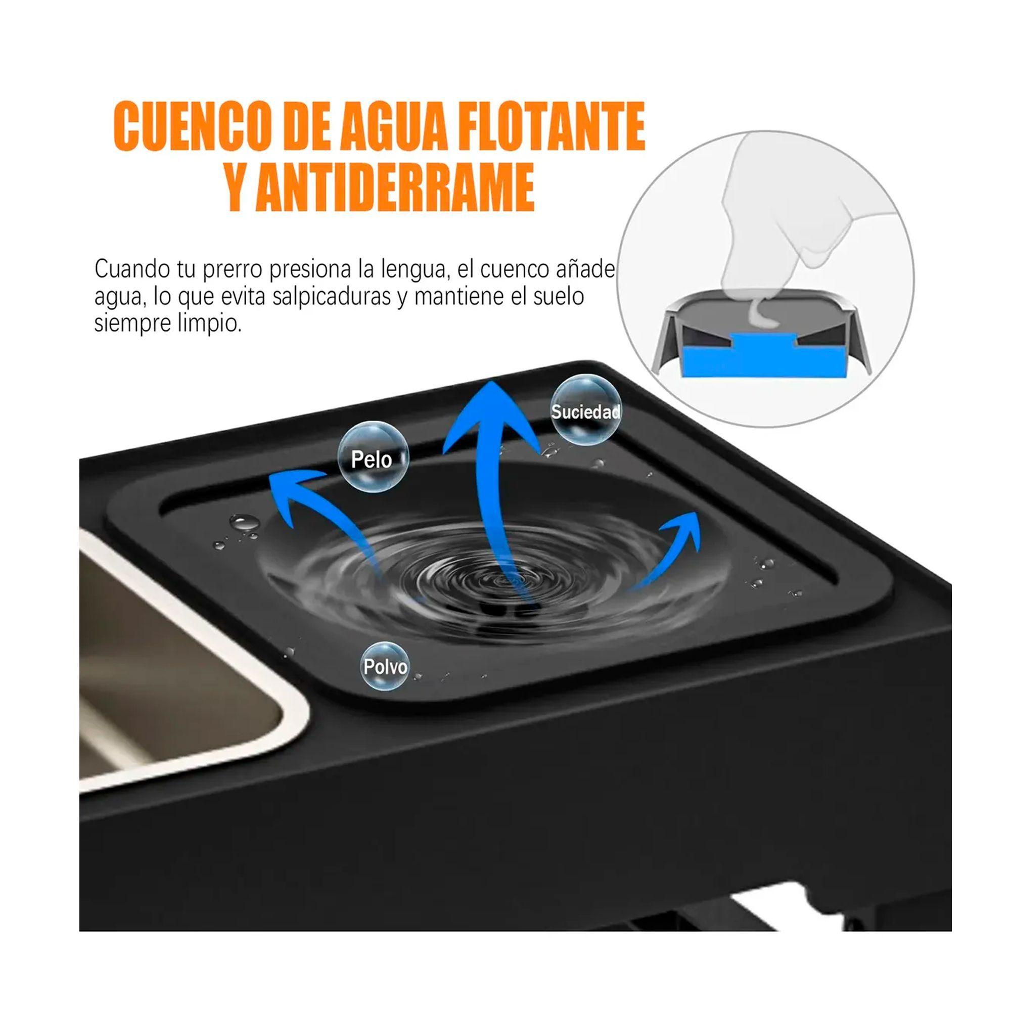 Comedero Bebedero Elevado Regulable 2en1 Perros Gatos Platos-4