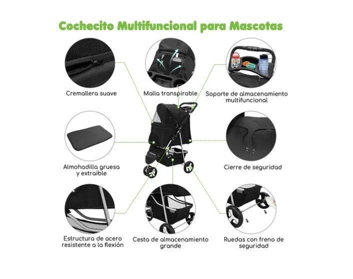 Coche Para Mascota Plegable Y Lavable Raza Pequeña Mediana-2