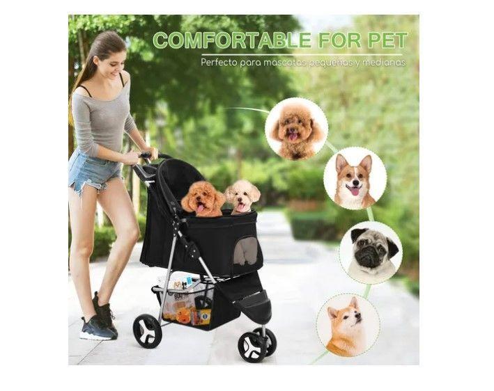 Coche Para Mascota Plegable Y Lavable Raza Pequeña Mediana-3
