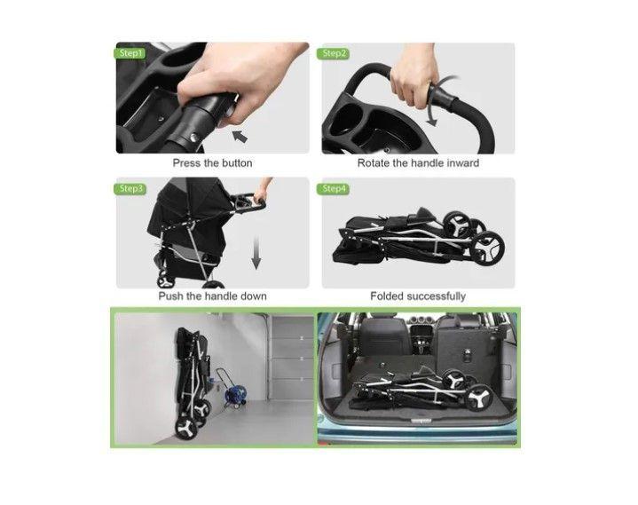 Coche Para Mascota Plegable Y Lavable Raza Pequeña Mediana-5