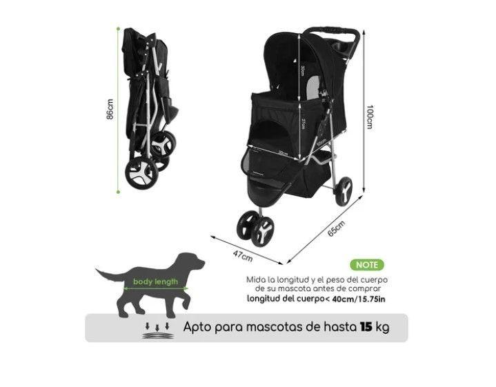 Coche Para Mascota Plegable Y Lavable Raza Pequeña Mediana-7