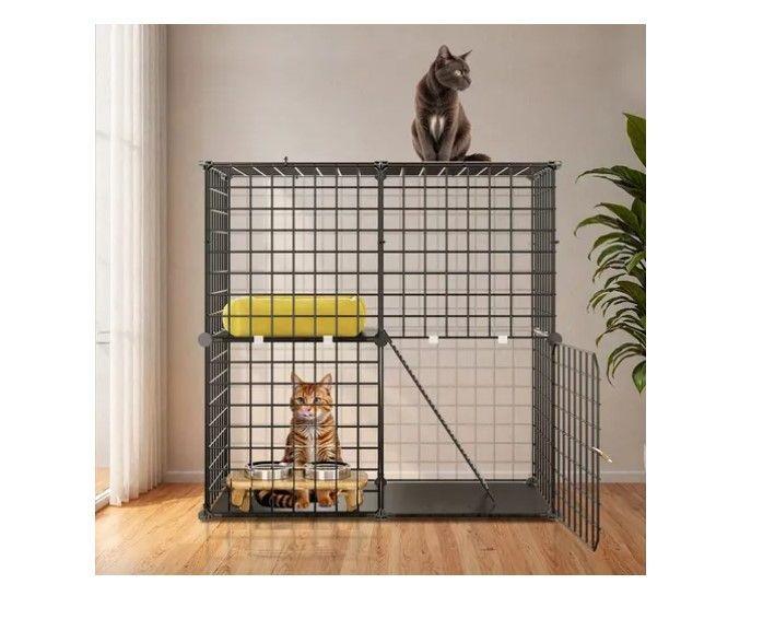 Jaula Corral Armable De 2 Niveles Para Mascotas Pequeñas-4
