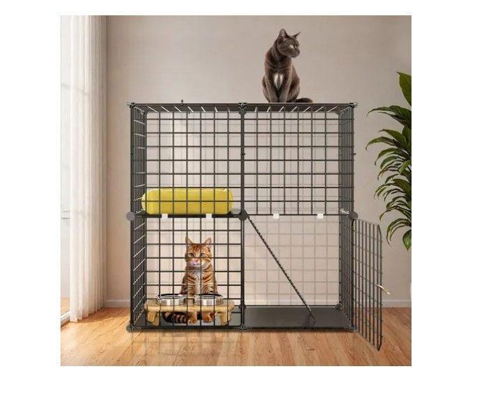 Jaula Corral Armable De 2 Niveles Para Mascotas Pequeñas-4