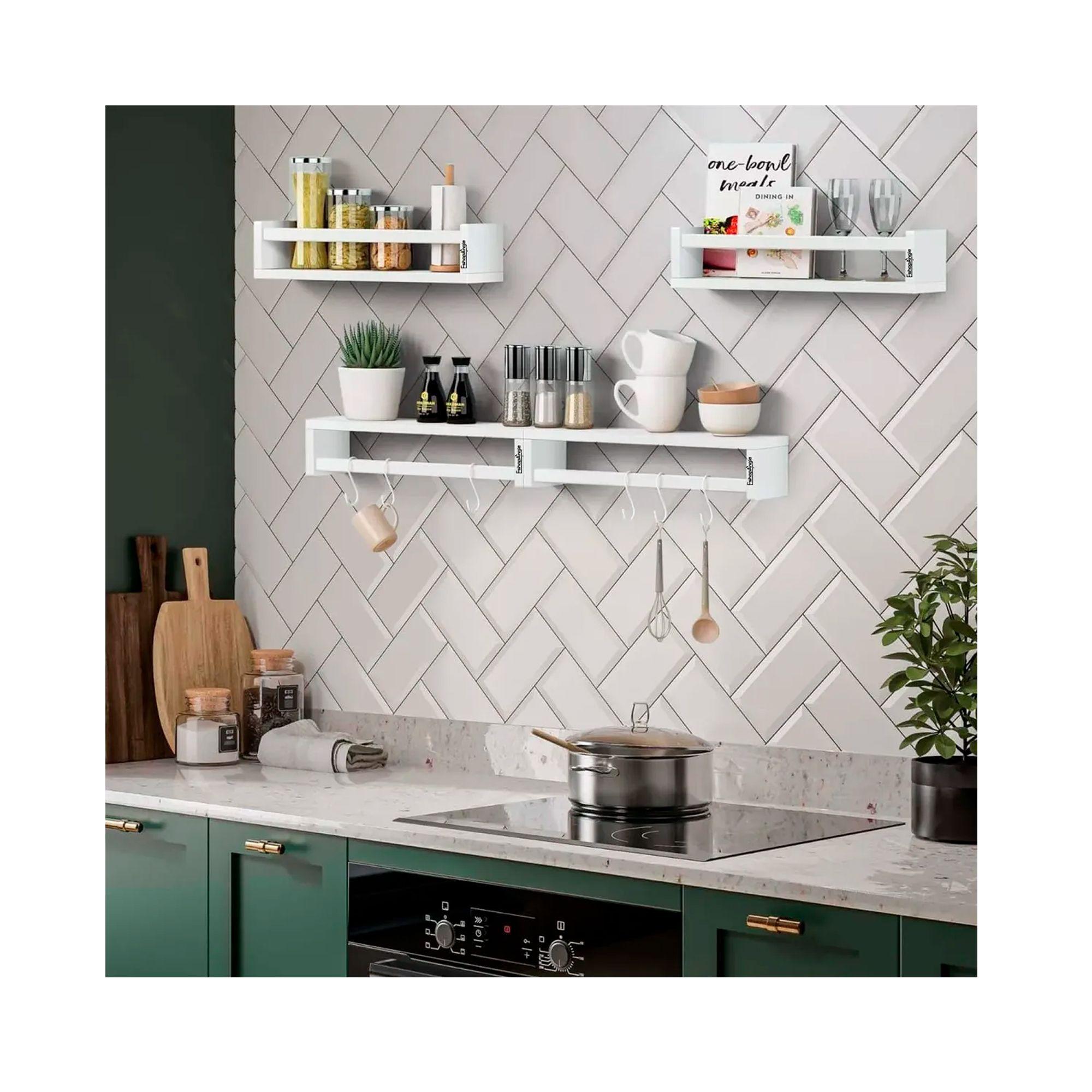 Set 4 Repisas De Madera Con Baranda De Seguridad Flotantes-4