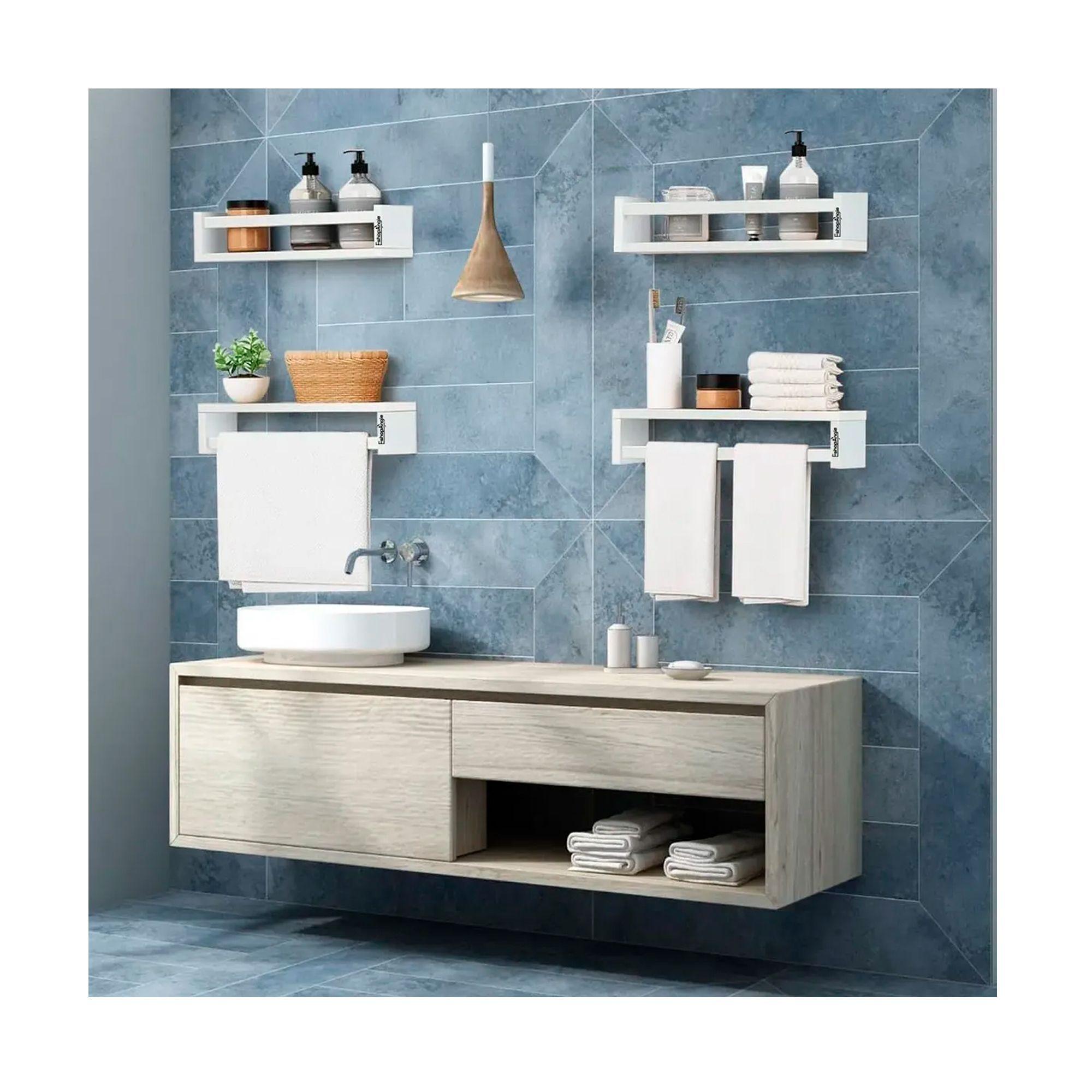 Set 4 Repisas De Madera Con Baranda De Seguridad Flotantes-5