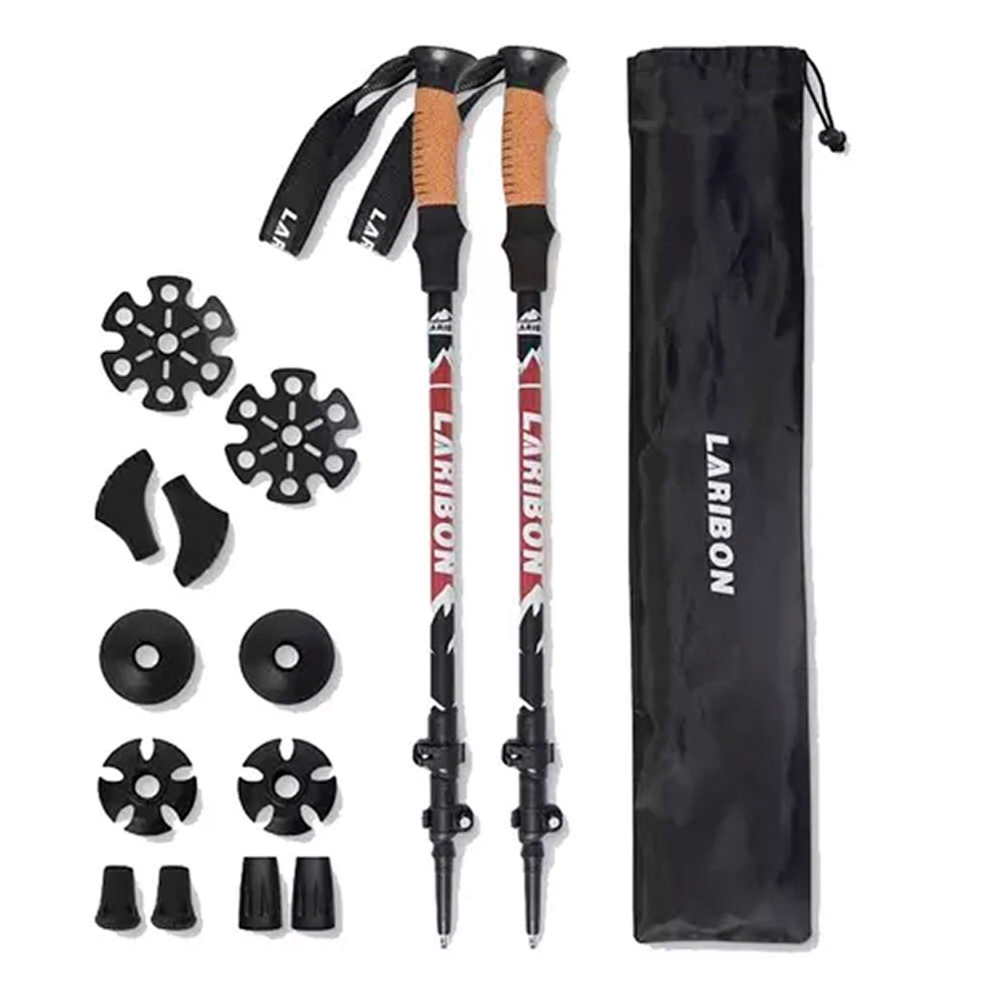 Pack 2 Bastones Trekking Senderismo Plegable Aluminio 7075-0