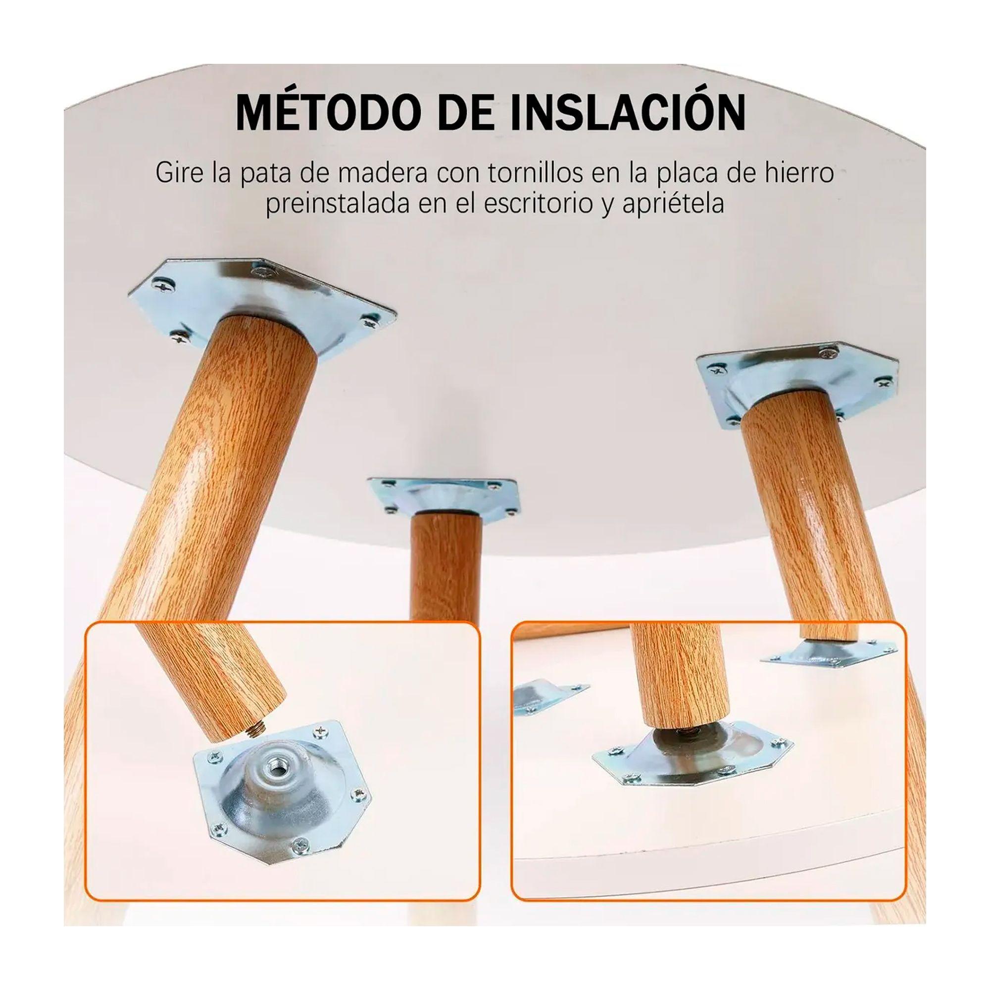 Mesa Auxiliar Redonda Mesa Lateral Centro De Madera Living-2