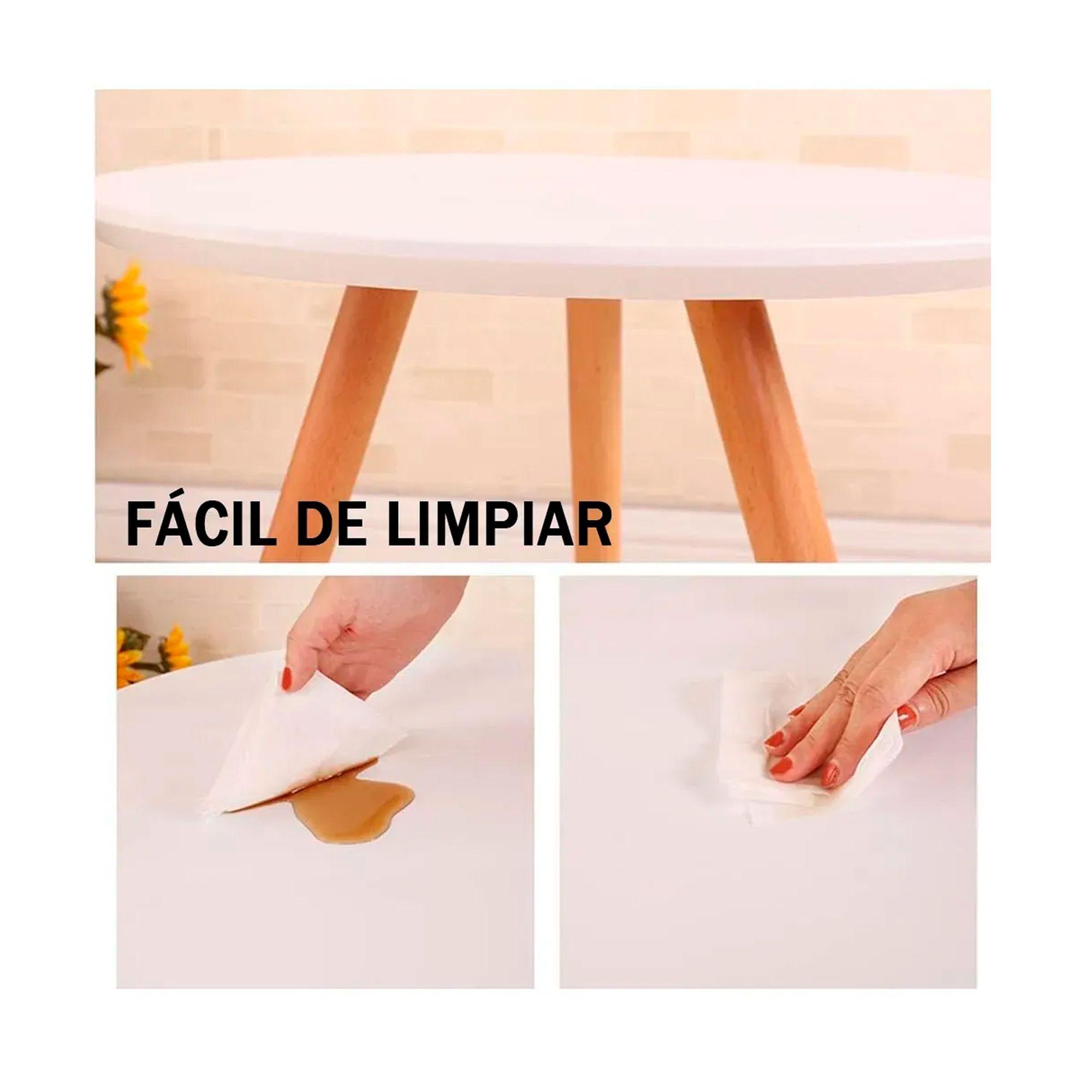 Mesa Auxiliar Redonda Mesa Lateral Centro De Madera Living-3