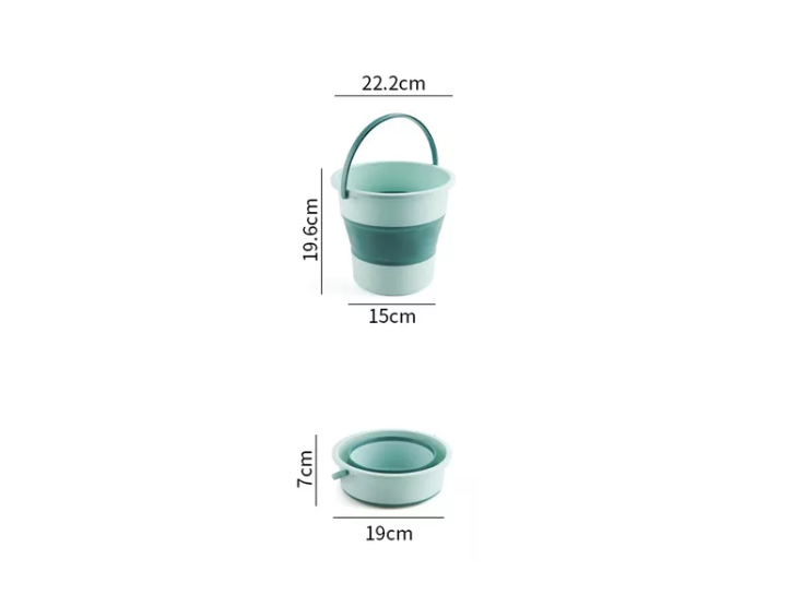 Balde Plegable 4.6 Litros Cubo Silicona Portátil-1