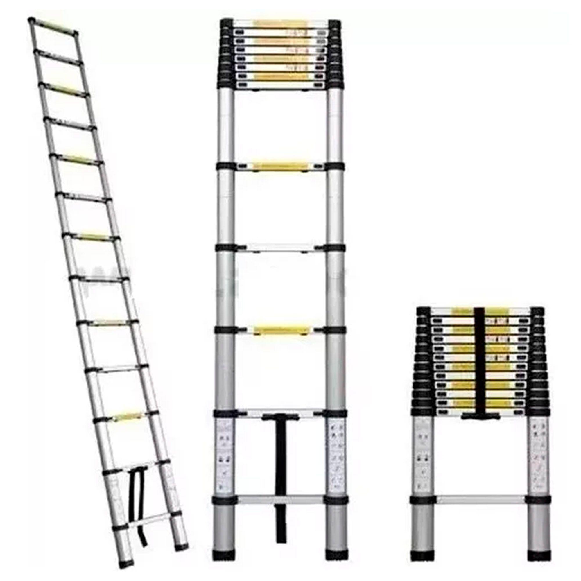Escalera Telescopica Soporta 150kg Aluminio Retráctil 3.2 M-1