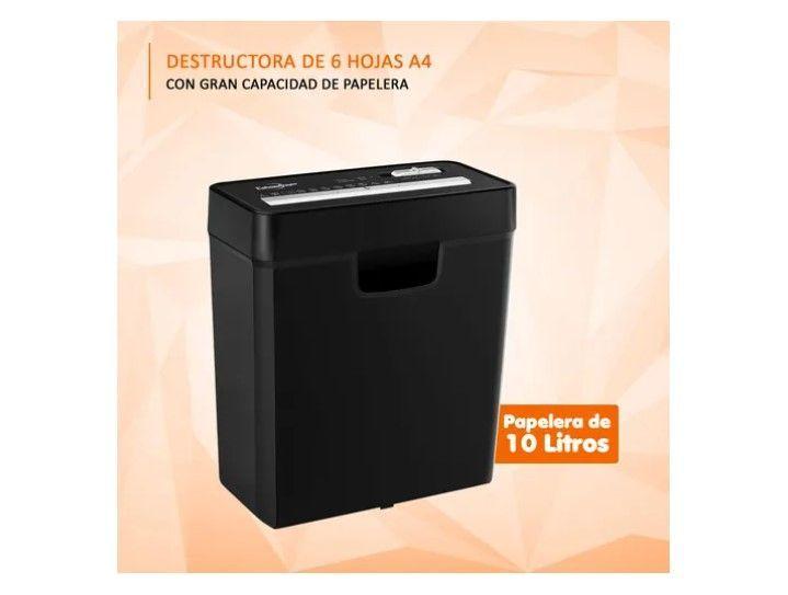Destructora Trituradora De Papel 6 Hojas 10 Litros Oficina-4