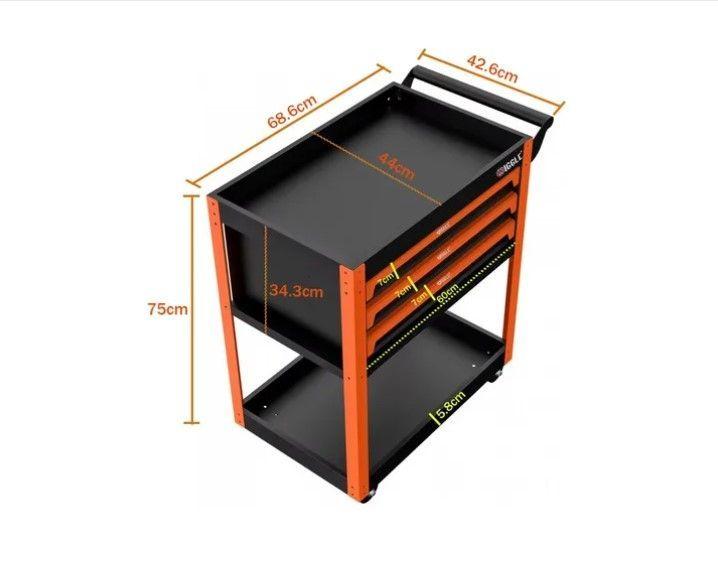 Carro Organizador Porta Herramientas 3 Cajones Alta Calidad-6