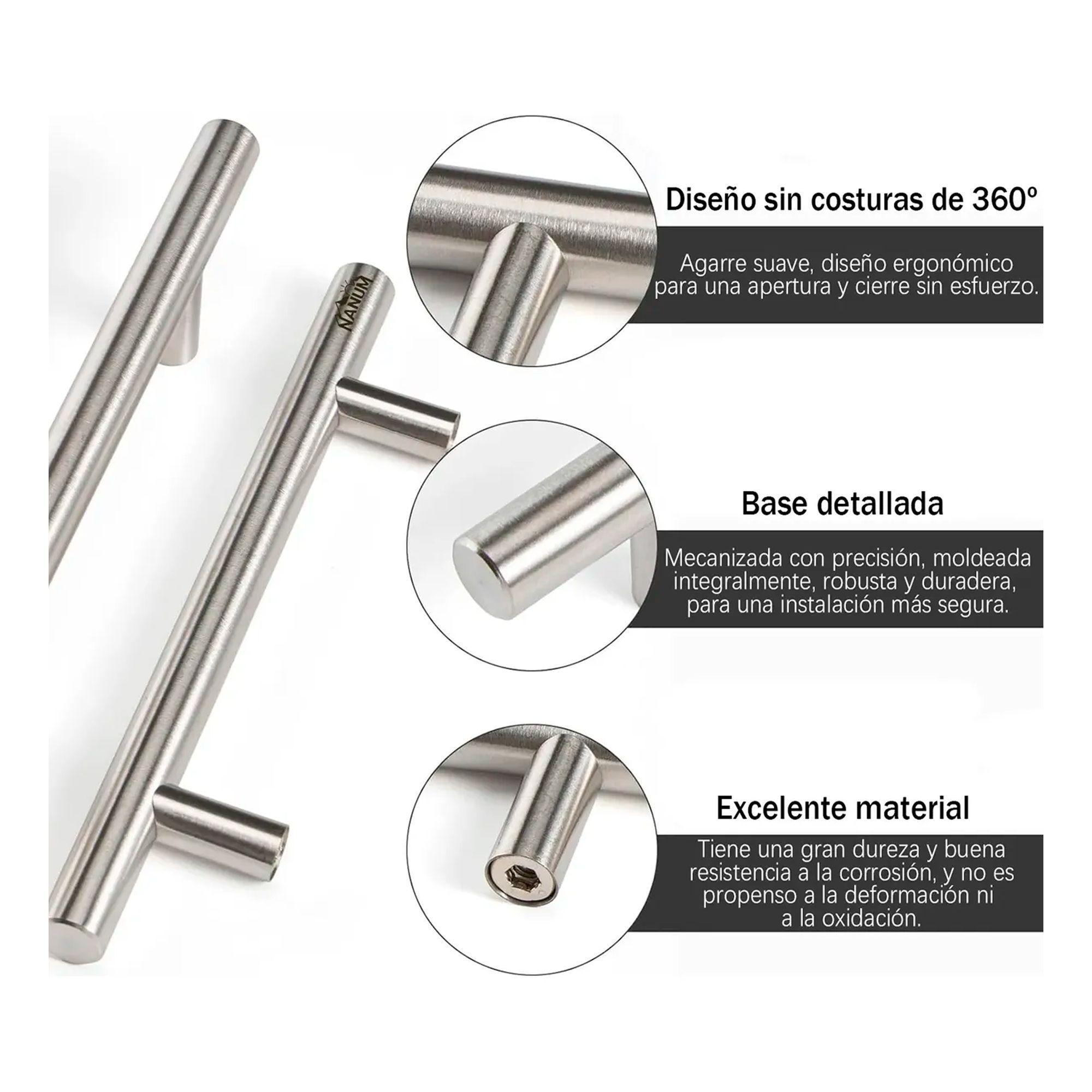 X10 Manillas Tiradores Acero Inoxidable 15cm Puertas Cajones-2