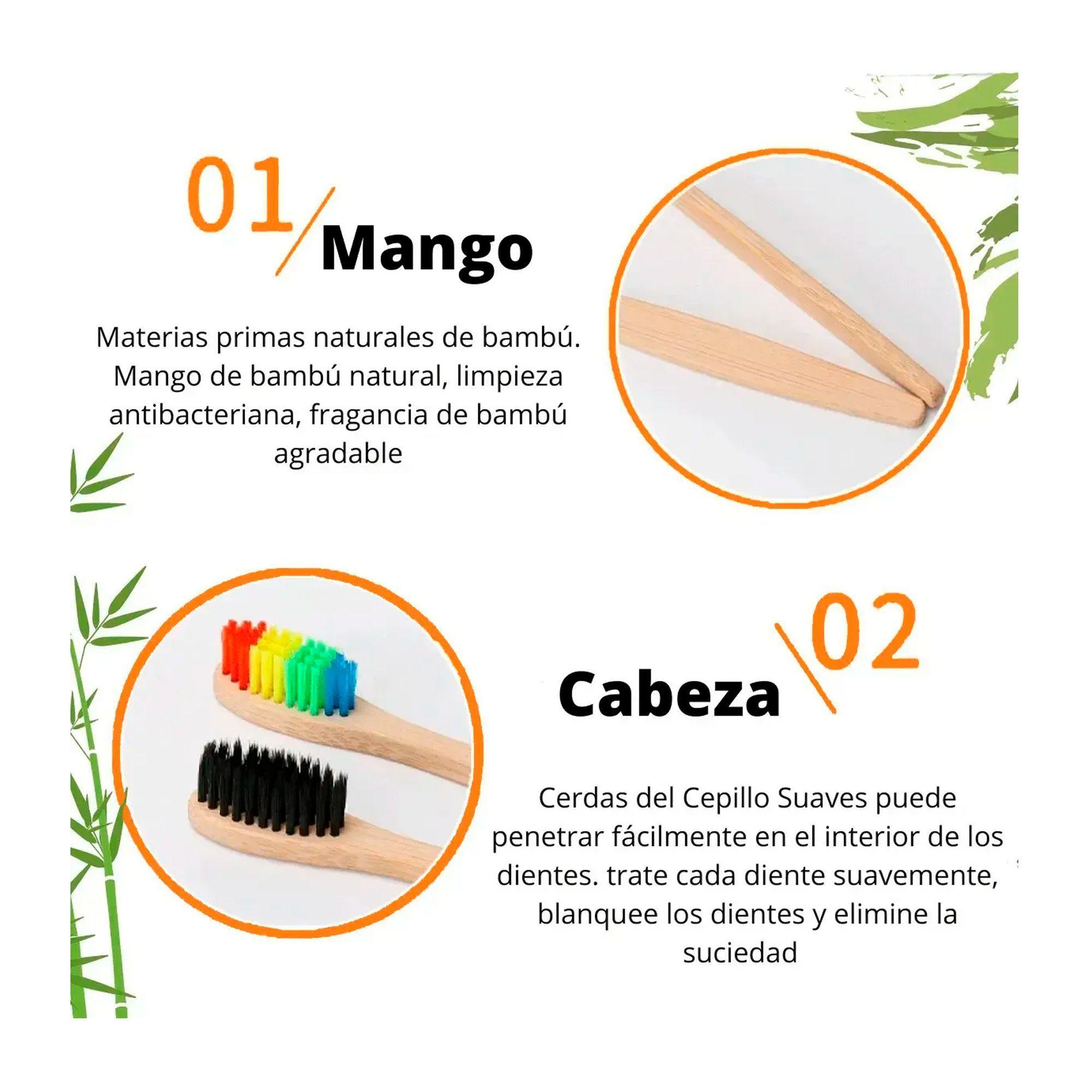Cepillo De Dientes Bambu Adulto Pack 10 Unidades Ecologicos-2