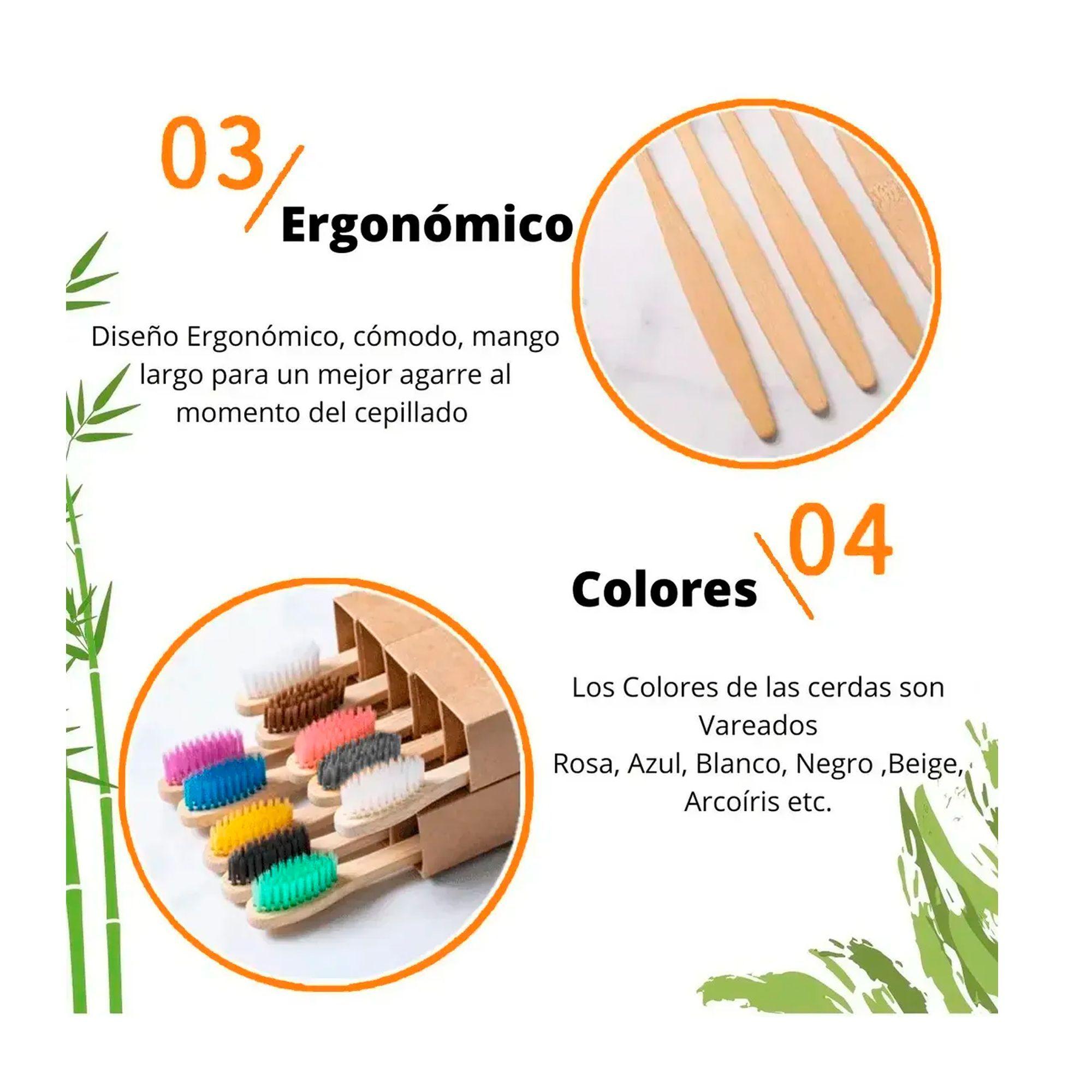 Cepillo De Dientes Bambu Adulto Pack 10 Unidades Ecologicos-3
