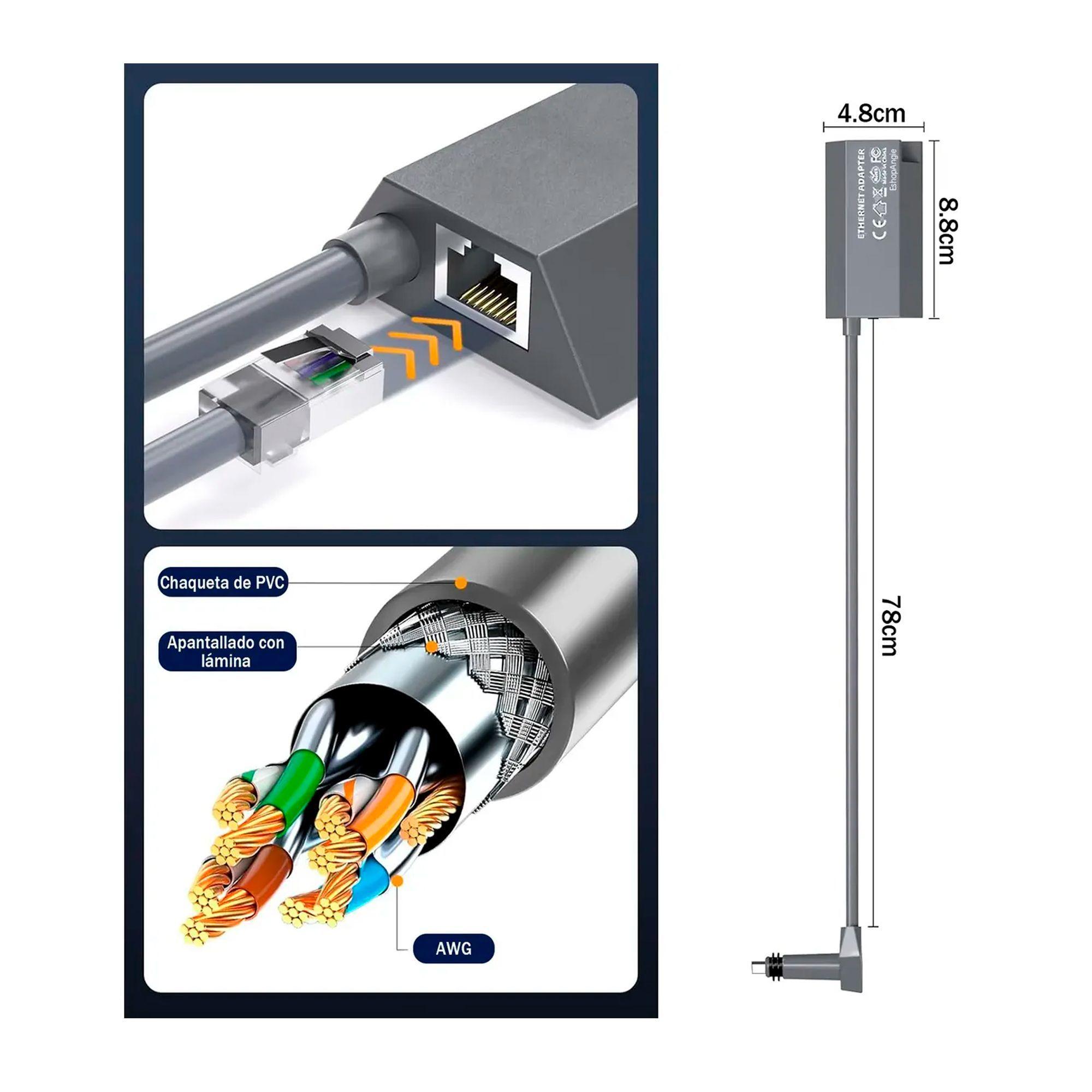 Adaptador Cable Ethernet Rj45 A Tipo C Starlink Gen2 v2-7